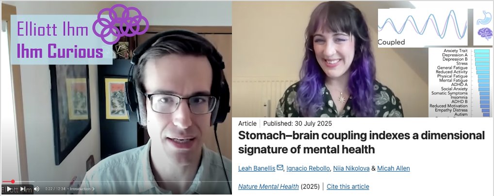 Leah Banellis (@leahbanellis) on Twitter photo Absolutely loved discussing our recent <a href="/NatMentHealth/">Nature Mental Health</a> paper on <a href="/IhmCurious/">Ihm Curious</a> YouTube channel, thank you for having me! & to <a href="/micahgallen/">Micah G. Allen</a> <a href="/BrainAndStomach/">Ignacio Rebollo</a> & the <a href="/visceral_mind/">The ECG</a> team for all their hard work on this project🧠
Open link to the paper: rdcu.be/eyuzu Absolutely loved discussing our recent <a href="/NatMentHealth/">Nature Mental Health</a> paper on <a href="/IhmCurious/">Ihm Curious</a> YouTube channel, thank you for having me! & to <a href="/micahgallen/">Micah G. Allen</a> <a href="/BrainAndStomach/">Ignacio Rebollo</a> & the <a href="/visceral_mind/">The ECG</a> team for all their hard work on this project🧠
Open link to the paper: rdcu.be/eyuzu