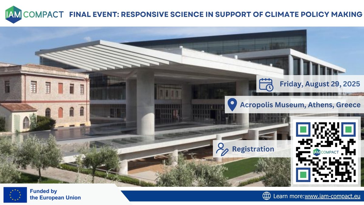 IAM COMPACT (@iam_compact) on Twitter photo 📢IAM COMPACT Final Event
🗓️Aug 29, 2025 |🏛️ Acropolis Museum, Athens
Join us for 5 sessions, expert panels & a keynote by the Mayor of Athens, <a href="/h_doukas/">Haris Doukas</a>.
🎯Climate, energy & sustainability in focus!
Register: shorturl.at/t279H
Read more: shorturl.at/69NLF
#iamcompact 📢IAM COMPACT Final Event
🗓️Aug 29, 2025 |🏛️ Acropolis Museum, Athens
Join us for 5 sessions, expert panels & a keynote by the Mayor of Athens, <a href="/h_doukas/">Haris Doukas</a>.
🎯Climate, energy & sustainability in focus!
Register: shorturl.at/t279H
Read more: shorturl.at/69NLF
#iamcompact