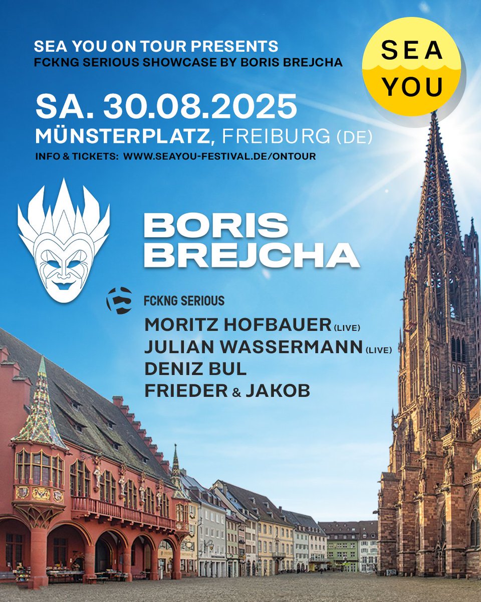 🇩🇪 <a href="/BB_BORISBREJCHA/">Boris Brejcha</a> débarque fin août pour la 3ème édition du Sea You Festival on Tour en plein centre-ville de Fribourg !