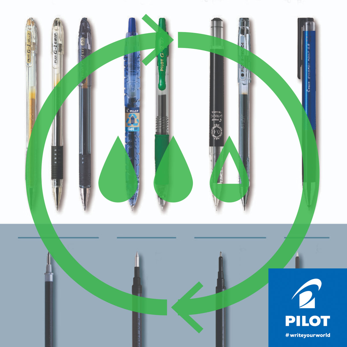 Refillable pens: because we don’t need more landfill. Pilot makes it easy to switch, with sleek designs and great performance. Save resources, look sharp doing it.  #RefillablePens #SustainableChoices #PilotPens #MYTotalOffice