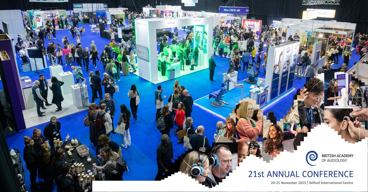 BAAudiology's tweet photo. 🎉 Let’s make this the biggest and best BAA Conference yet!

The programme is complete, and the exhibition space is almost full. Now we just need you!

Tag a colleague who should be there, and tell us who you are looking forward to seeing?

https://t.co/elmPmDFNaC https://t.co/jDmacoRCpw