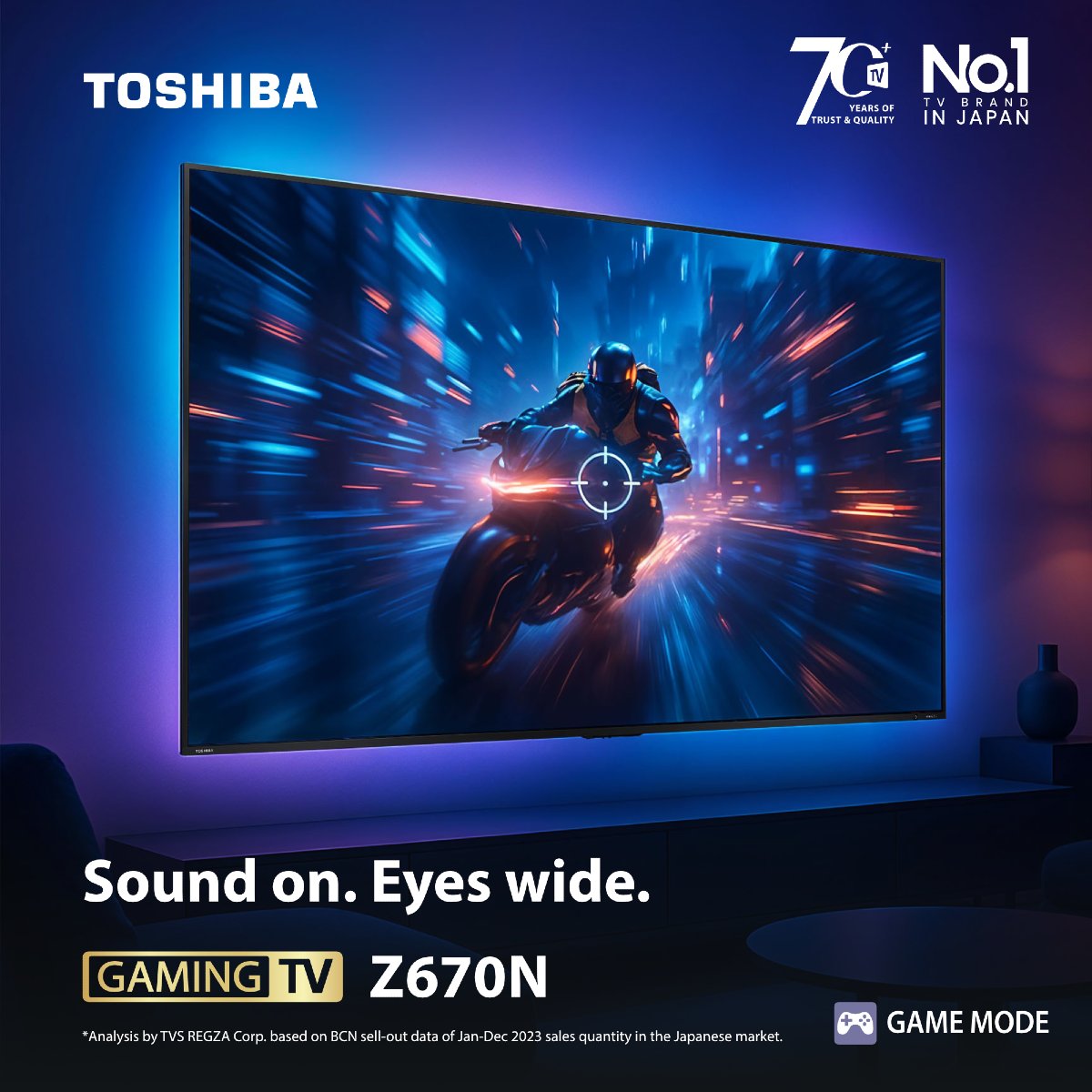 ToshibaVisualSA's tweet photo. 🔊 Sound on. Eyes wide.
Welcome to the next level of play with the Toshiba Z670N Gaming TV.
Ultra-smooth 144Hz. Lightning-fast HDMI 2.1. Dolby Vision HDR.

Your console just met its dream screen. Upgrade today: https://t.co/CYX50SVJ7P

#ToshibaZ670N #GamingTV #NextGenPlay https://t.co/IxSUoHZOXe