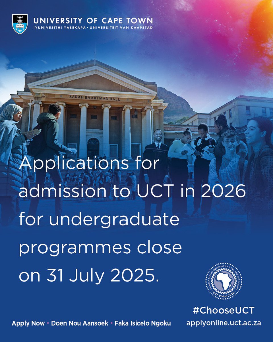 UCT Admissions tweet media