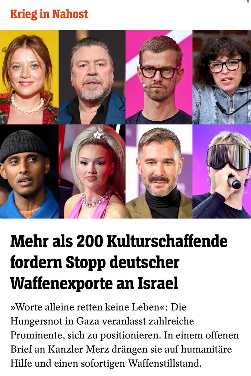 Alles daran ist auf furchtbare Weise stimmig: „Kulturschaffende“ beschwört schon begrifflich den Geist der Reichskulturkammer, die der Unter- und Einordnung unter ein kollektivistisches Ziel diente. Nichts verbindet dabei so verlässlich wie der Hass auf Israel. #GegenVergessen