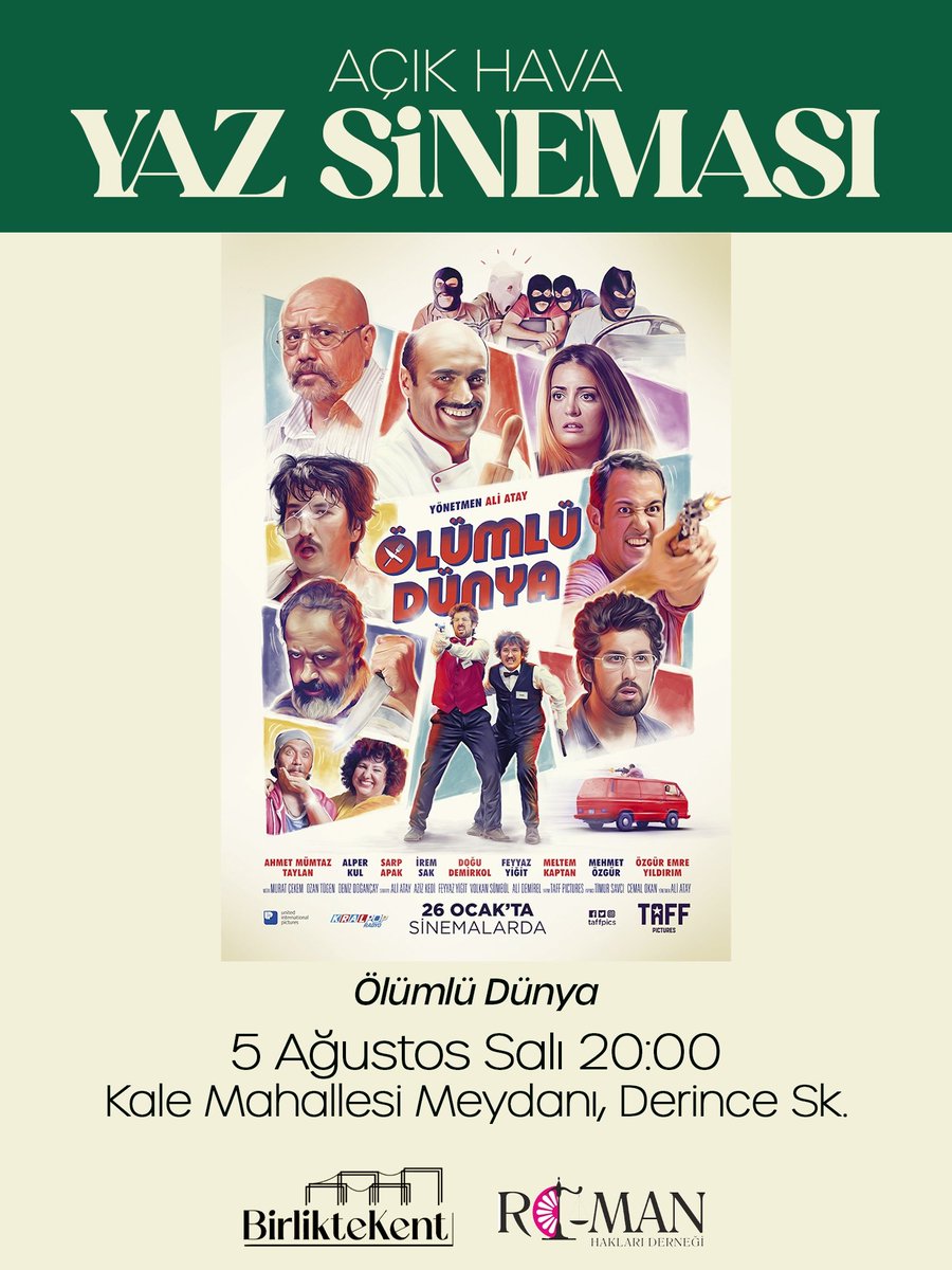 kentbirlikte's tweet photo. Açık Hava Yaz Sineması'nda buluşuyoruz! 

🎬Ölümlü Dünya
🗓 5 Ağustos Salı 20.00
📌 Kale Mahallesi Meydanı 

@RomHakDer https://t.co/3crTFH64S3