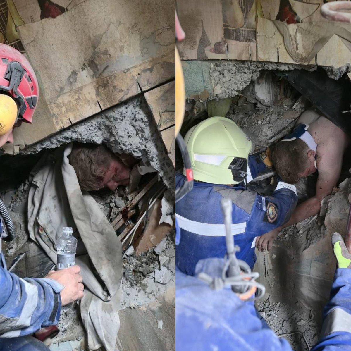 Tři hodiny uvězněný pod troskami domu zasaženého ruskou raketou. Záchranáři s ním po celou dobu mluvili, drželi ho nadějí. A pak se stal zázrak — muže vytáhli  živého. Teď je v nemocnici a vypadá to, že dnešní noční útok na Kyjev přežil bez vážnějších zranění...