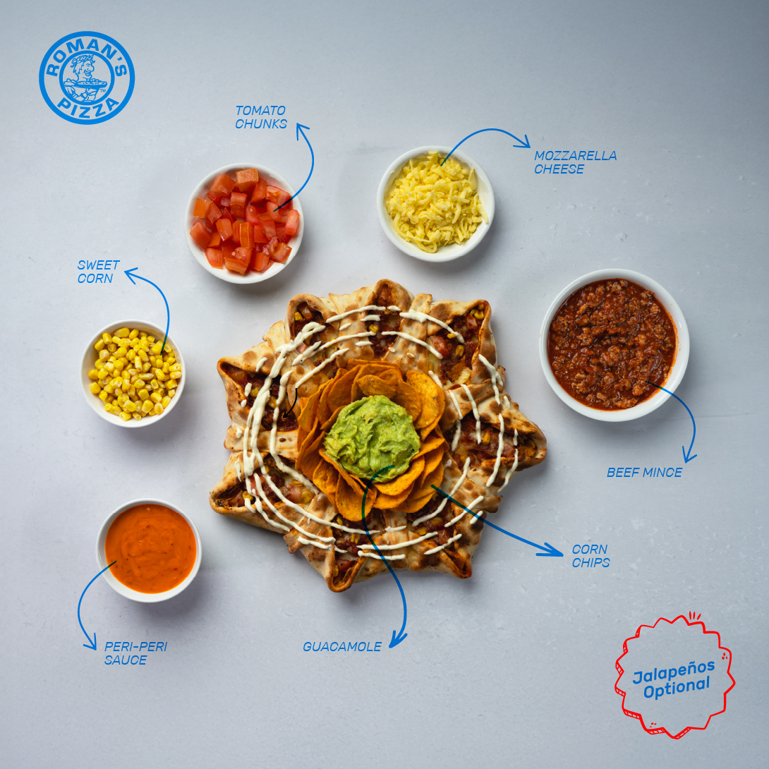 🚨 NAME THIS PIZZA &amp; WIN R10 000! 🚨
Beef mince, mozzarella, sweet corn, tomato, peri-peri, guac &amp; corn chips 🌽🧀🥑
(Jalapeños optional 🌶️)

💡 Drop your name idea + tag a friend!
⏳ Closes 08 Aug | 🏆 Winner: 10 Aug

#RomansPizza #NameThePizza #WinR10000
