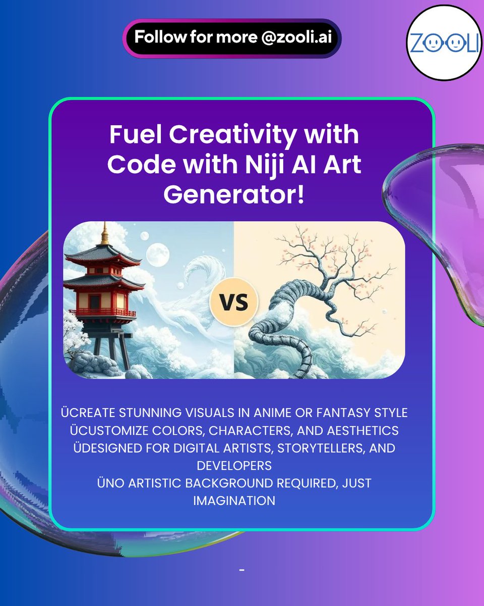 zooliai2024's tweet photo. Fuel Creativity with Code with Niji AI Art Generator!
https://t.co/qIu36yAdNP
#AIArt #AnimeArt #FantasyArt #DigitalIllustration #NijiAI #ArtGenerator #CreativeTools #GameDesign #Storytelling #AIDesign #ZooliAI #CharacterDesign #ArtTech #VisualCreation #ImaginateWithAI https://t.co/uQyASF4XrA