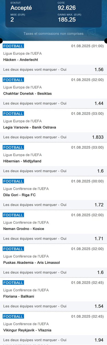 MrKokane31's tweet photo. #BttsTime 🇪🇺
6 matchs 👉🏻côte 22.45
9 matchs 👉🏻 côte 92.62
5€ de mise sur du fun 😇🙏
#Teamkokane #TeamParieur https://t.co/RMKVKPZjnL