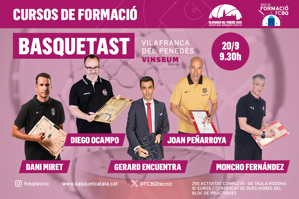 Vilafranca del Penedès, seu del BASQUETAST

🏀 L'activitat de formació consistirà en una taula rodona amb entrenadors de la Lliga Endesa 

▶️ basquetcatala.cat/noticies/11499