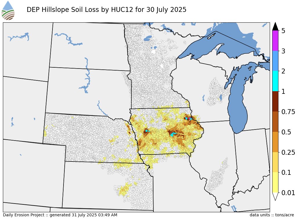 Daily Erosion output for July 30 2025 is available dailyerosion.org/map/#20250730/…