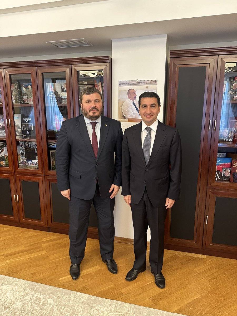Productive meeting with <a href="/HikmetHajiyev/">Hikmet Hajiyev</a> , Assistant to the President of 🇦🇿.
Discussed ways to deepen 🇺🇦–🇦🇿 strategic partnership.
Grateful for Azerbaijan’s steadfast support and solidarity with Ukraine.