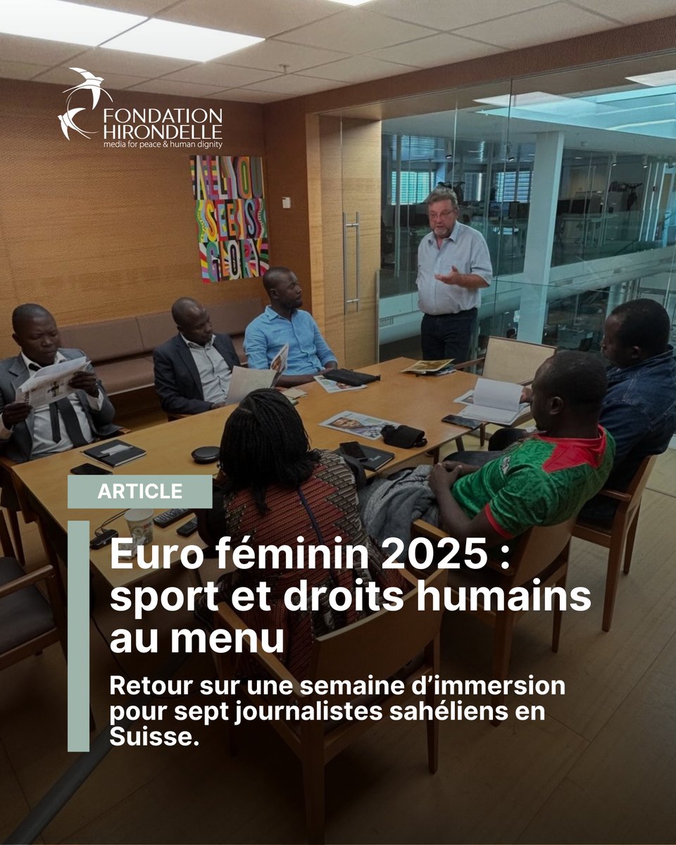 Fondation Hirondelle (@fondhirondelle) on Twitter photo ⚽️Qu’ont retenu les 7 journalistes sahéliens de leur immersion en Suisse ?
▶️Gouvernance du sport, inclusion, traitement médiatique et droits humains.
👉 Découvrez leurs témoignages et moments marquants : bit.ly/4owwQZ1
<a href="/SwissAmbSahel/">Ambassadrice Cédrine Beney</a> <a href="/EDA_DFAE/">EDA - DFAE</a> #Journalisme ⚽️Qu’ont retenu les 7 journalistes sahéliens de leur immersion en Suisse ?
▶️Gouvernance du sport, inclusion, traitement médiatique et droits humains.
👉 Découvrez leurs témoignages et moments marquants : bit.ly/4owwQZ1
<a href="/SwissAmbSahel/">Ambassadrice Cédrine Beney</a> <a href="/EDA_DFAE/">EDA - DFAE</a> #Journalisme
