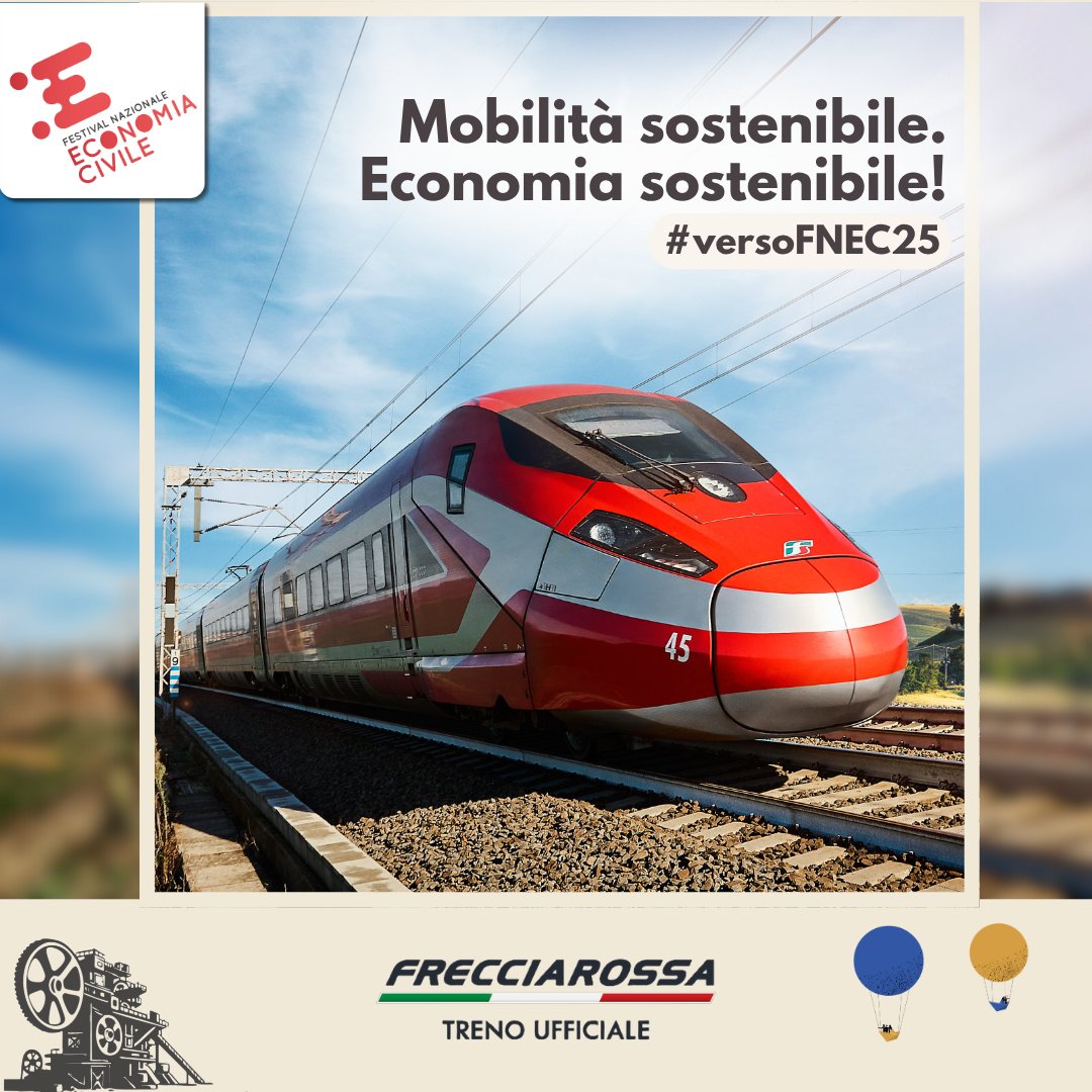 🌿 Mobilità sostenibile. Economia sostenibile!

Arriva al Festival Nazionale dell'Economia Civile con <a href="/Frecciarossa_IT/">Frecciarossa_IT</a>  e risparmia fino al 75%.
Codice ECONOMIACIVILE25 dal 2 al 5 ottobre a #Firenze. #EconomiaSostenibile #FNEC25

🔗Link: trenitalia.com/it/offerte/fes…