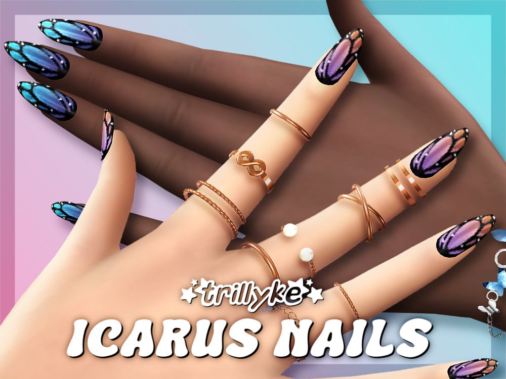 trillyke's tweet image. This gorgeous set of butterfly nails is now OUT FOR ALL on my Patreon! 🦋💙