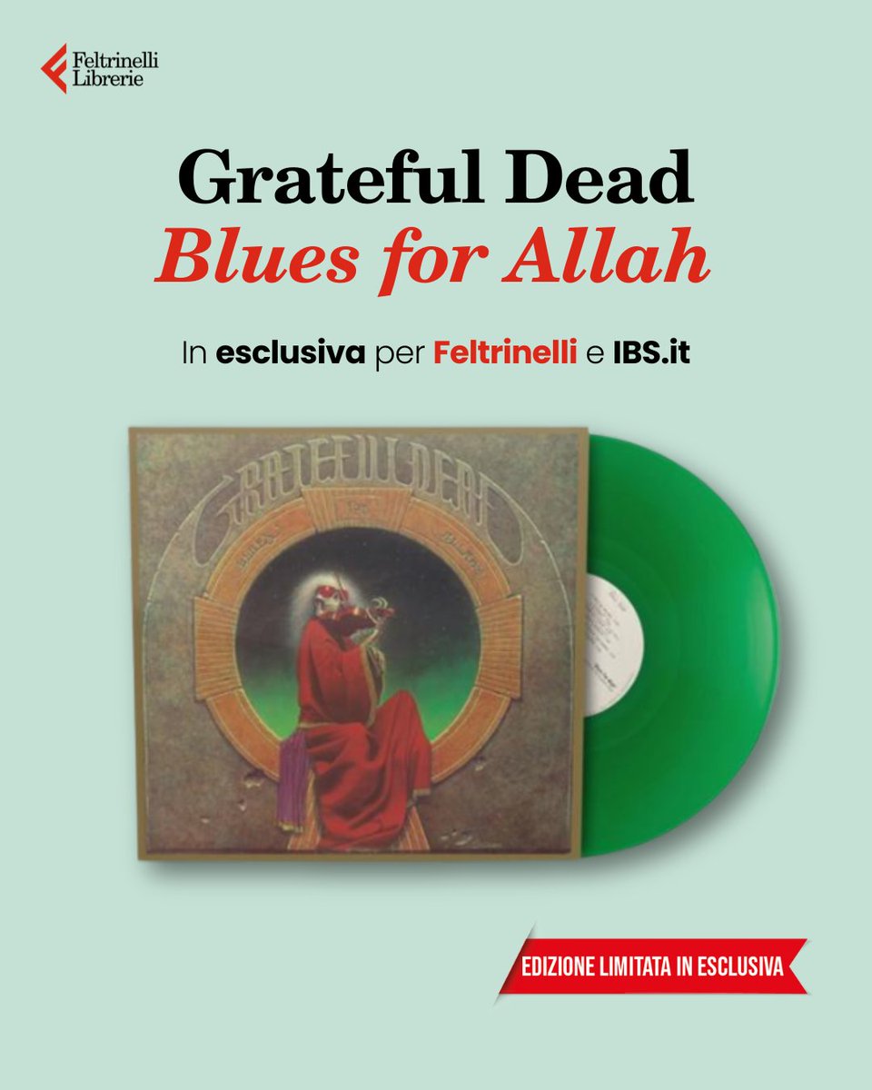 Feltrinelli Librerie (@feltrinelli_) on Twitter photo I Grateful Dead celebrano 50 anni con “Blues For Allah” (<a href="/WARNERMUSICIT/">Warner Music Italy</a>) 🔥
In uscita il 12/09 in vinile verde, preordinabile in esclusiva e in quantità limitata solo su Feltrinelli e Ibs.it 👉🏼 bit.ly/Feltrinelli_Bl… I Grateful Dead celebrano 50 anni con “Blues For Allah” (<a href="/WARNERMUSICIT/">Warner Music Italy</a>) 🔥
In uscita il 12/09 in vinile verde, preordinabile in esclusiva e in quantità limitata solo su Feltrinelli e Ibs.it 👉🏼 bit.ly/Feltrinelli_Bl…