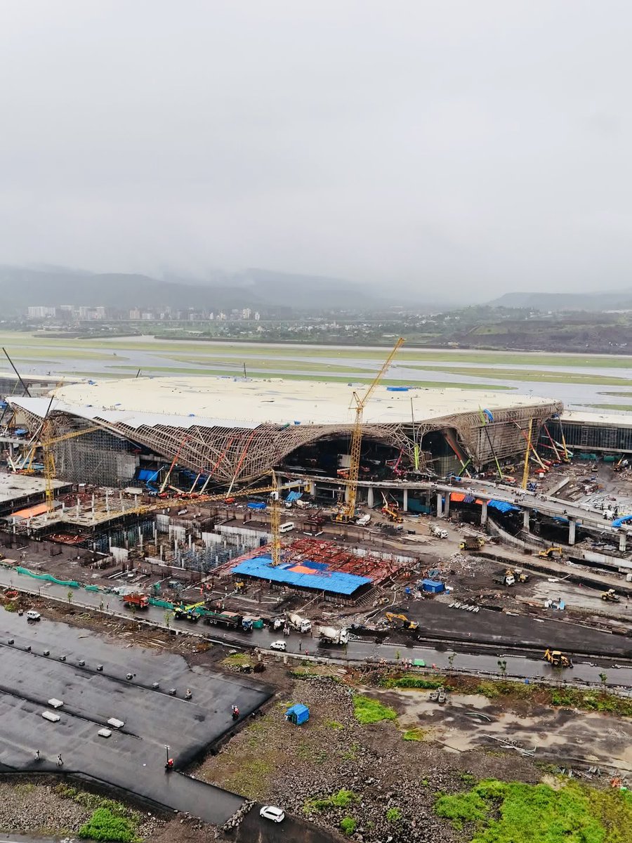 Work at Navi Mumbai International Airport, Maharashtra is at its peak. Chances are high for opening by year end, but meeting the September 2025 deadline looks unlikely as terminal works are still incomplete.
