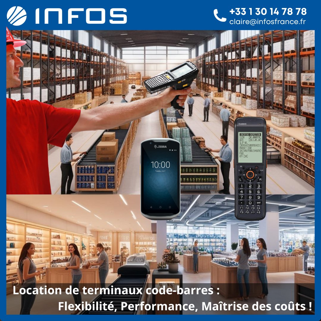 Infos_France's tweet photo. Pic d’activité en vue ? Soldes, inventaire, saison haute… et tout s’accélère.
Optez pour la location de terminaux code-barres : rapide, économique, sans compromis sur la qualité.
INFOS France vous accompagne.
#Logistique #Retail #Codebarres #Flexibilité https://t.co/PHj2rIaHT7
