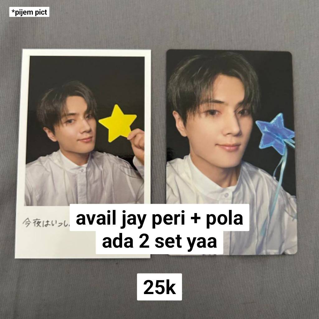 WTS | AVAIL TO CLAIM READY JP

Enhypen yoi
— jay Soljack + pola 25k ✅️✅️

✅ done co, bersih jp
❌ ems tax dan packing
📍go dom bekasi
📩 rep/dm to claim