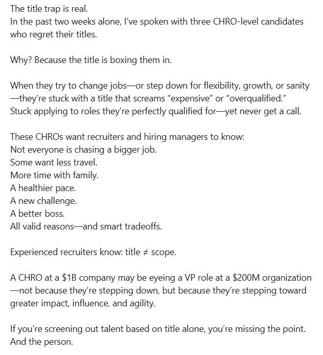 Aq yang dari dulu concern banget soal fenomena job title-hunter yang terjadi di perusahaan startup akhirnya nemu juga statement dari orang yang sepemikiran.