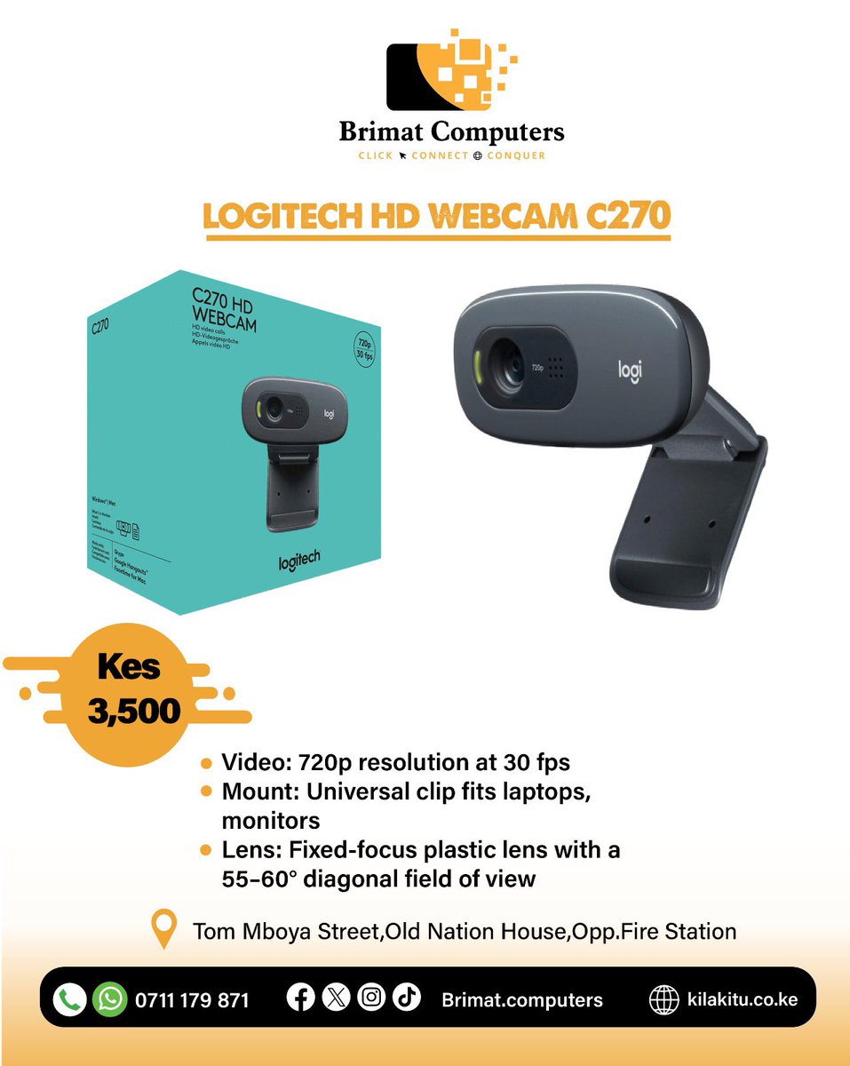 Logitech HD C270 Webcam 

Kes 3,500