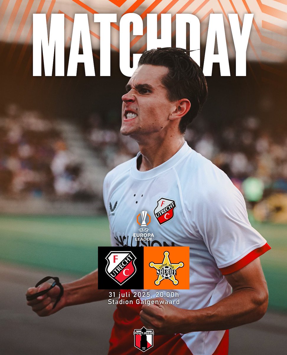 FCUTJE_030's tweet photo. 𝗠𝗔𝗧𝗖𝗛𝗗𝗔𝗬!
We mogen weer❗️🇪🇺

Na een week wachten staat vandaag om 20:00 de return tegen FC Sheriff Tiraspol op het programma.🙌

Behalen de Domstedelingen vanavond met een 3️⃣-1️⃣ voorsprong de derde voorronde van de Europa League❓

#fcutrecht #matchday #fcutje030 https://t.co/opeiLJJCeA