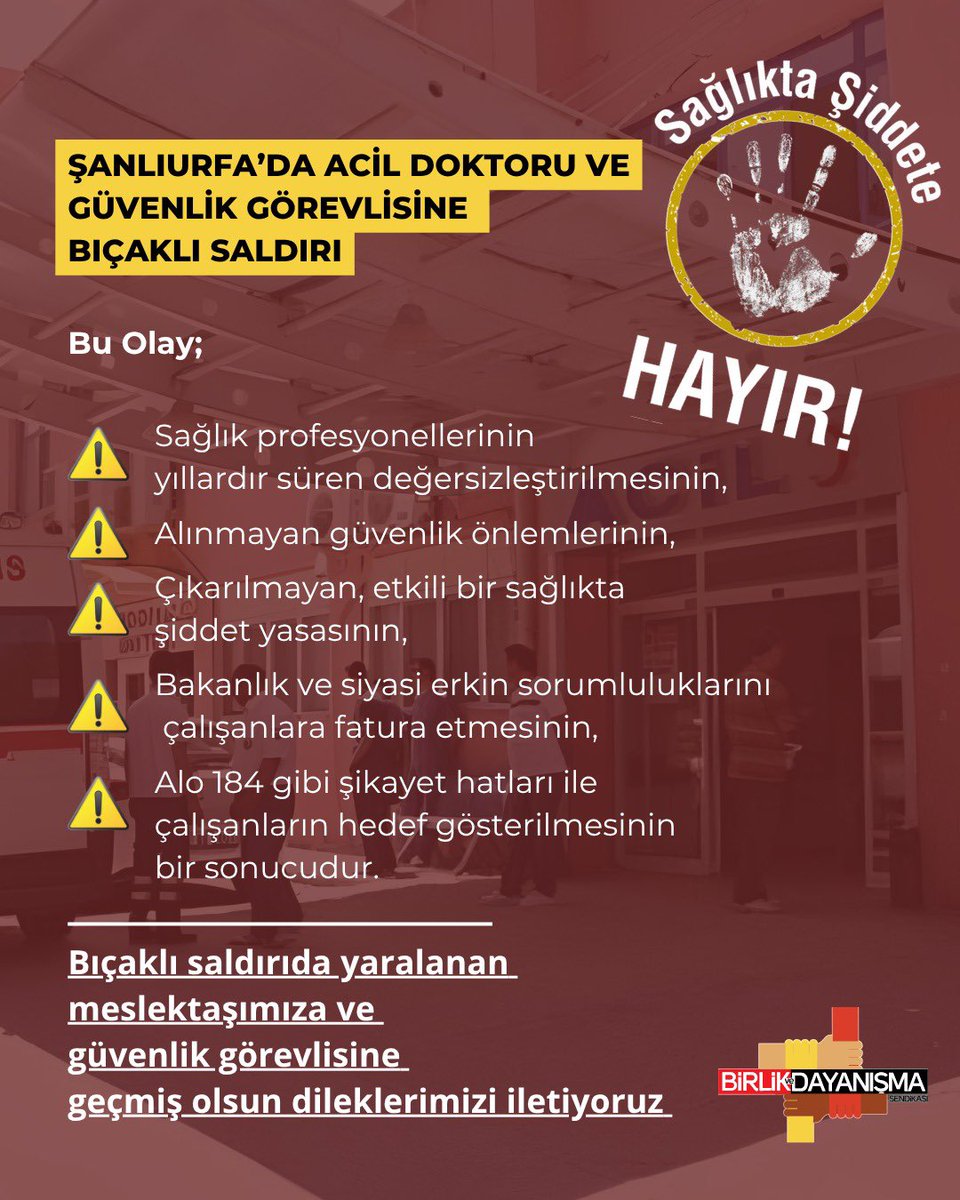 Birlik ve Dayanışma Sendikası (@dayanismasen) on Twitter photo #sağlıktasiddetpolitiktir
#sağlıktasiddetsonaersin <a href="/adalet_bakanlik/">T.C. Adalet Bakanlığı</a> <a href="/saglikbakanligi/">T.C. Sağlık Bakanlığı</a> <a href="/nowhaber/">NOW HABER</a> <a href="/gazetesozcu/">Sözcü</a> <a href="/ankahabera/">ANKA Haber Ajansı</a> <a href="/halktvcomtr/">Halk TV</a> <a href="/evrenselgzt/">Evrensel Gazetesi</a> <a href="/BirGun_Gazetesi/">BirGün Gazetesi</a> #sağlıktasiddetpolitiktir
#sağlıktasiddetsonaersin <a href="/adalet_bakanlik/">T.C. Adalet Bakanlığı</a> <a href="/saglikbakanligi/">T.C. Sağlık Bakanlığı</a> <a href="/nowhaber/">NOW HABER</a> <a href="/gazetesozcu/">Sözcü</a> <a href="/ankahabera/">ANKA Haber Ajansı</a> <a href="/halktvcomtr/">Halk TV</a> <a href="/evrenselgzt/">Evrensel Gazetesi</a> <a href="/BirGun_Gazetesi/">BirGün Gazetesi</a>