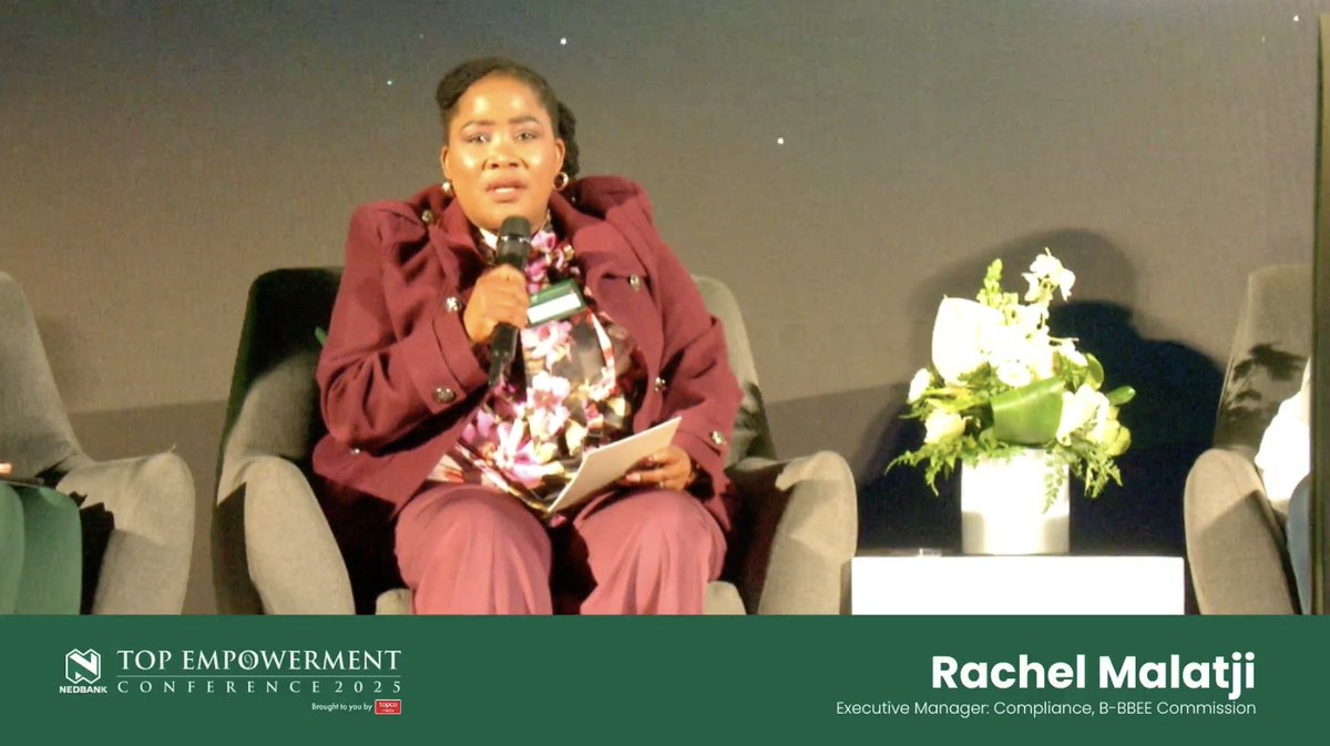 TopEmpowerment (@topempowerment) on Twitter photo “We’re sitting as a country on a ticking time bomb.” - Rachel Malatji, <a href="/bbbeecommission/">BBBEE Commission</a>
A stark reminder during today’s BBBEE panel that token compliance isn’t enough.
It’s time for real, accountable #transformation.
#NedbankTopEmpowerment <a href="/TopEmpowerment/">TopEmpowerment</a> <a href="/Nedbank/">Nedbank</a> <a href="/Topco_Media/">Topco Media</a> “We’re sitting as a country on a ticking time bomb.” - Rachel Malatji, <a href="/bbbeecommission/">BBBEE Commission</a>
A stark reminder during today’s BBBEE panel that token compliance isn’t enough.
It’s time for real, accountable #transformation.
#NedbankTopEmpowerment <a href="/TopEmpowerment/">TopEmpowerment</a> <a href="/Nedbank/">Nedbank</a> <a href="/Topco_Media/">Topco Media</a>