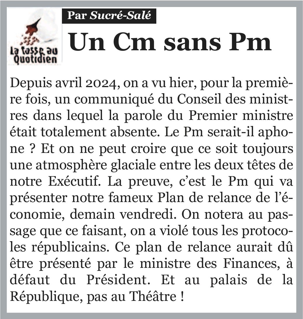 La tasse au Quotidien 31/07/2025 #Sénégal ☕️
