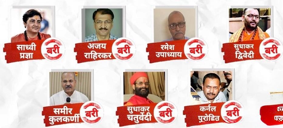 SomvanshiShubh's tweet image. #malegaonblastcase : में #SadhviPragya  समेत सभी आरोपी बरी .

#SadhviPragya #MalegaonBlastCase #NIACourt