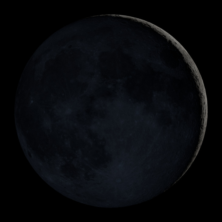 Faza Księżyca dzisiaj🌒 3% (Księżyc w kształcie "#D" - #dopełnia się, robi się #duży, #dąży do pełni, młody księżyc, wzrastający sierp). Wiek Księżyca 2 dni.

Za 6 dni pierwsza kwadra🌓
Za 13 dni pełnia🌕

Odległość🌒 od🌍: 397 444 km (rośnie)
Grafika: NASA SVS