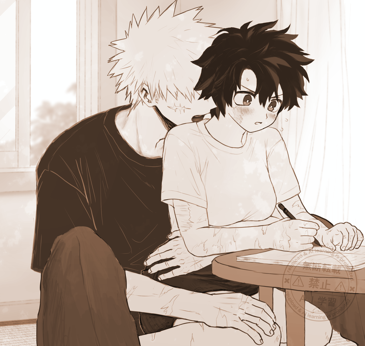 勉強邪魔する💥🥦♀　
去年大学行きながらﾎﾞﾛｱﾊﾟｰﾄで一人暮らしするのかな…
って妄想しながら描いたやつ