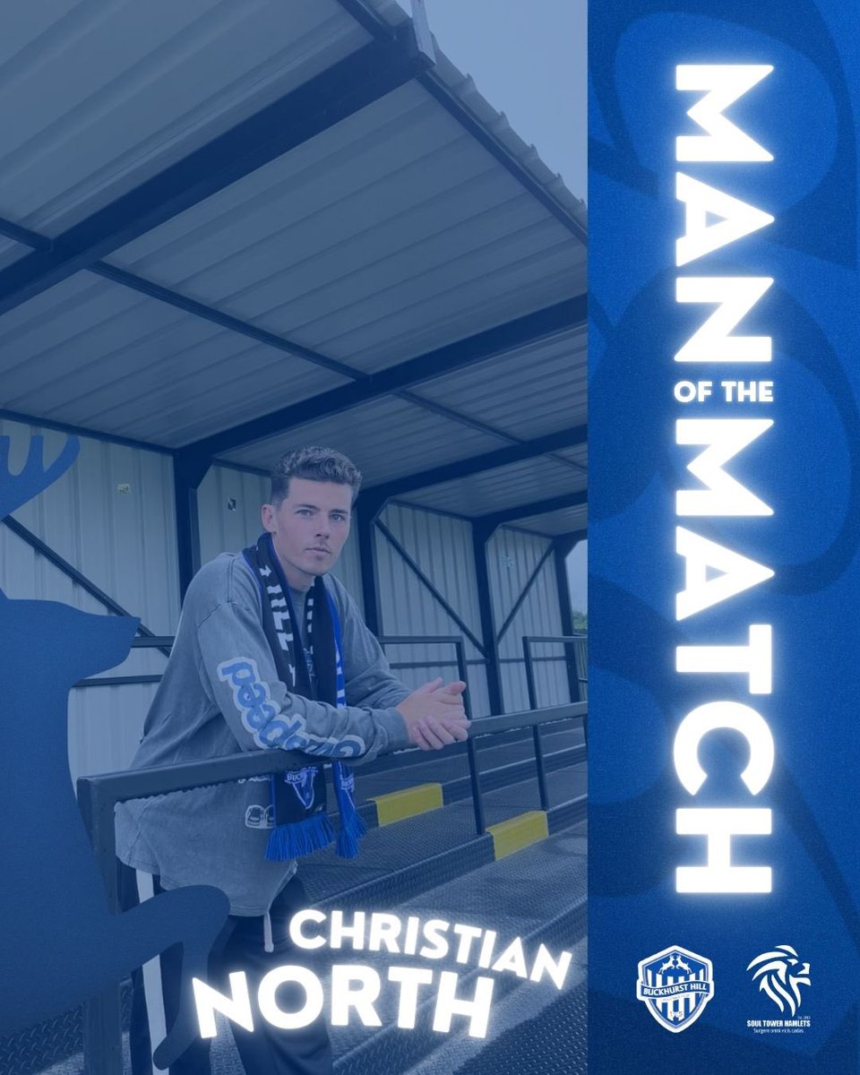 🔵 𝗦𝗧𝗔𝗚𝗦 𝗠𝗔𝗡 𝗢𝗙 𝗧𝗛𝗘 𝗠𝗔𝗧𝗖𝗛 ⚫️
After yesterday’s eventful game against <a href="/SoulTHFC/">SOUL TOWER HAMLETS</a>, our Stags Man Of The Match goes to Goalkeeper Christian North 🤝

A great performance from Christian in net, making some great saves throughout the game 🧤

FULL TIME | 🦌2-2🩷 |