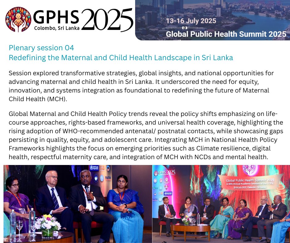 WHO Sri Lanka (@whosrilanka) on Twitter photo Sri Lanka is advancing bold strategies to reshape Maternal & Child Health! Global insights & national opportunities are converging to drive equity, innovation, & integrate systems for lasting impact. Future of MCH demands transformative thinking from policy to practice.
<a href="/WHOSEARO/">World Health Organization South-East Asia</a> Sri Lanka is advancing bold strategies to reshape Maternal & Child Health! Global insights & national opportunities are converging to drive equity, innovation, & integrate systems for lasting impact. Future of MCH demands transformative thinking from policy to practice.
<a href="/WHOSEARO/">World Health Organization South-East Asia</a>