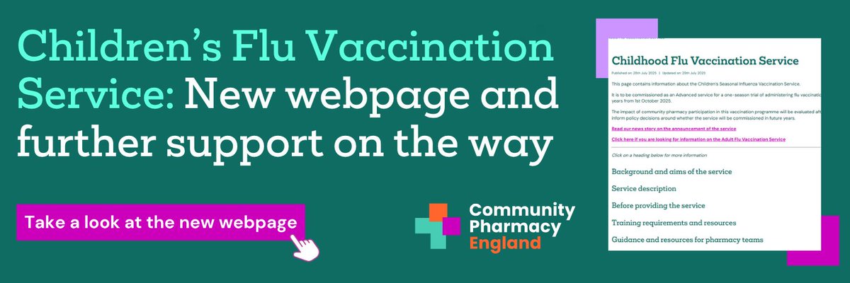 Following news of a new flu vaccination service trial for children aged 2-3 years, Community Pharmacy England is working to provide additional support for pharmacy owners interested in providing this service.

A page for the new service has been created on our website, bringing