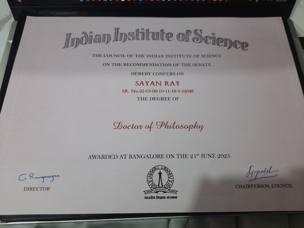 PhD Certificate from IISc