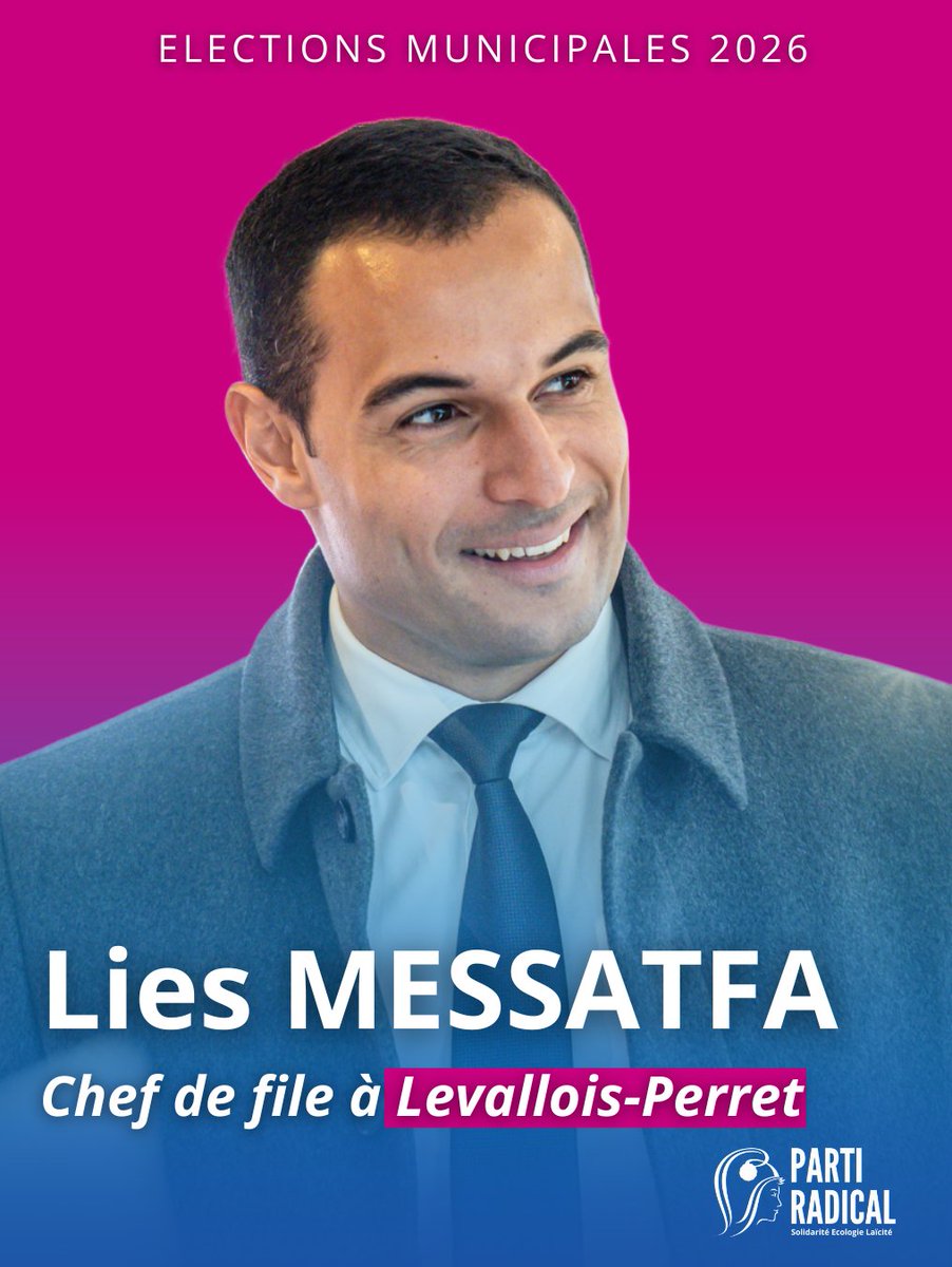 🗣️ #Municipales2026  : <a href="/LiesMessatfa/">Lies Messatfa</a> chef de file du <a href="/PartiRadical/">Parti Radical</a> à Levallois-Perret.   
➡️Rejoignez nous dans cet engagement de #proximité pour agir concrètement au service de nos concitoyens et faire vivre nos valeurs 🇫🇷🇪🇺 #Republique #liberte #democratielocale