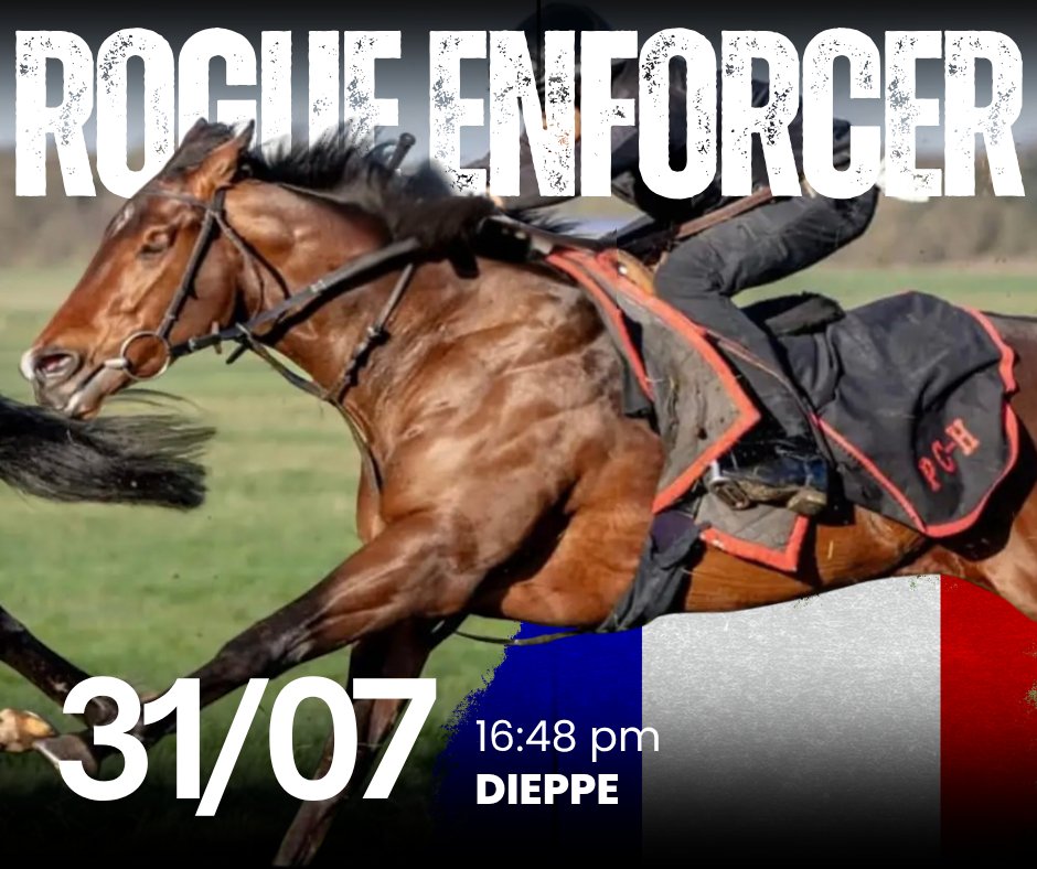Roguesracing_'s tweet photo. The Laura Vänskä Rogue Enforcer heads to Dieppe chasing a 3rd French win. Victory would see him join an old favourite, Medalla De Oro at the top of the leaderboard for @Roguesracing_ . Back with Clement Lecoeuvre — can he go close? 🏇

#HorseRacing #UKRacing #FranceRacing https://t.co/8hzTmUKAQd