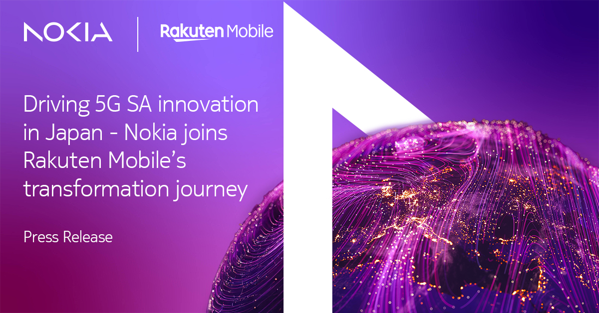 We are helping <a href="/Rakuten_Mobile/">楽天モバイル</a> power its 5G SA network in Japan with cloud-native tech and automation, bringing faster, smarter, and more secure mobile service to users across the country. 

Learn more details from here: nokia.ly/3UC0UnZ