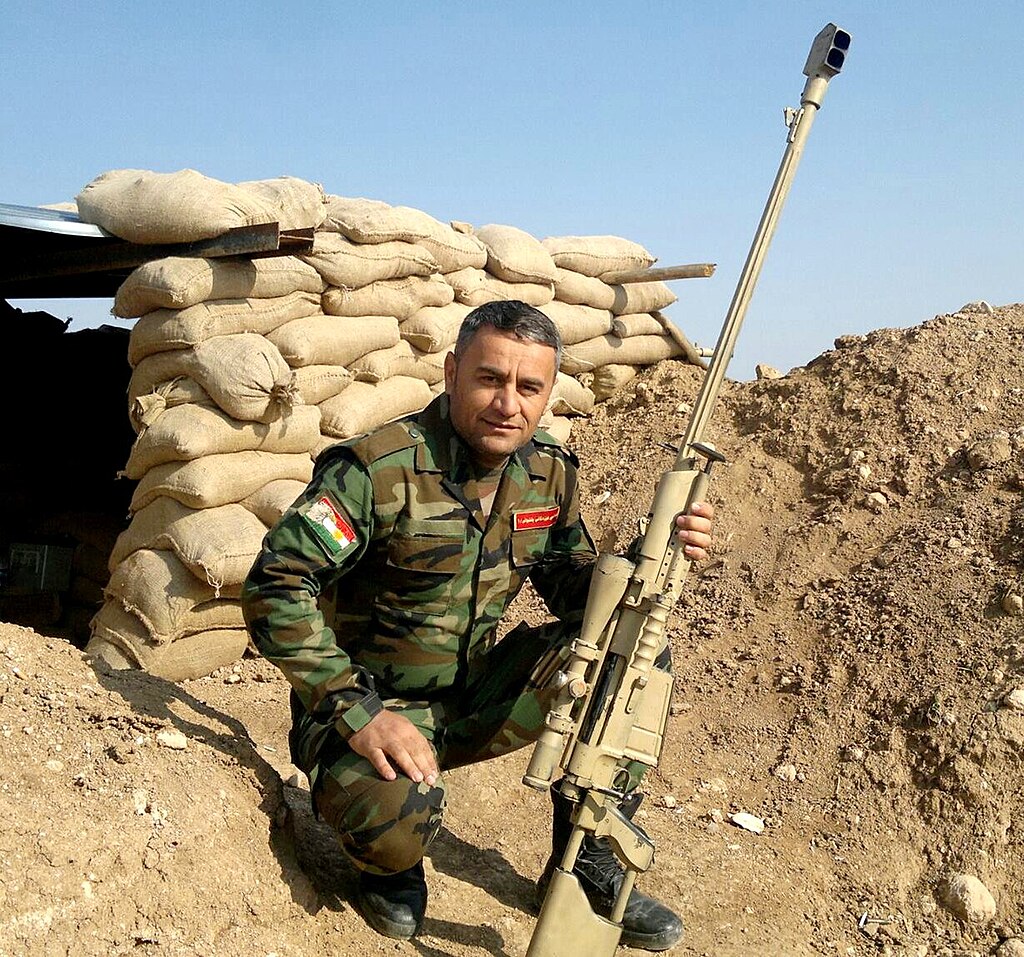 Serbian Zastava M93 12.7mm anti-materiel rifle used by Kurdish Peshmerga in Northern Iraq, 2015 period.