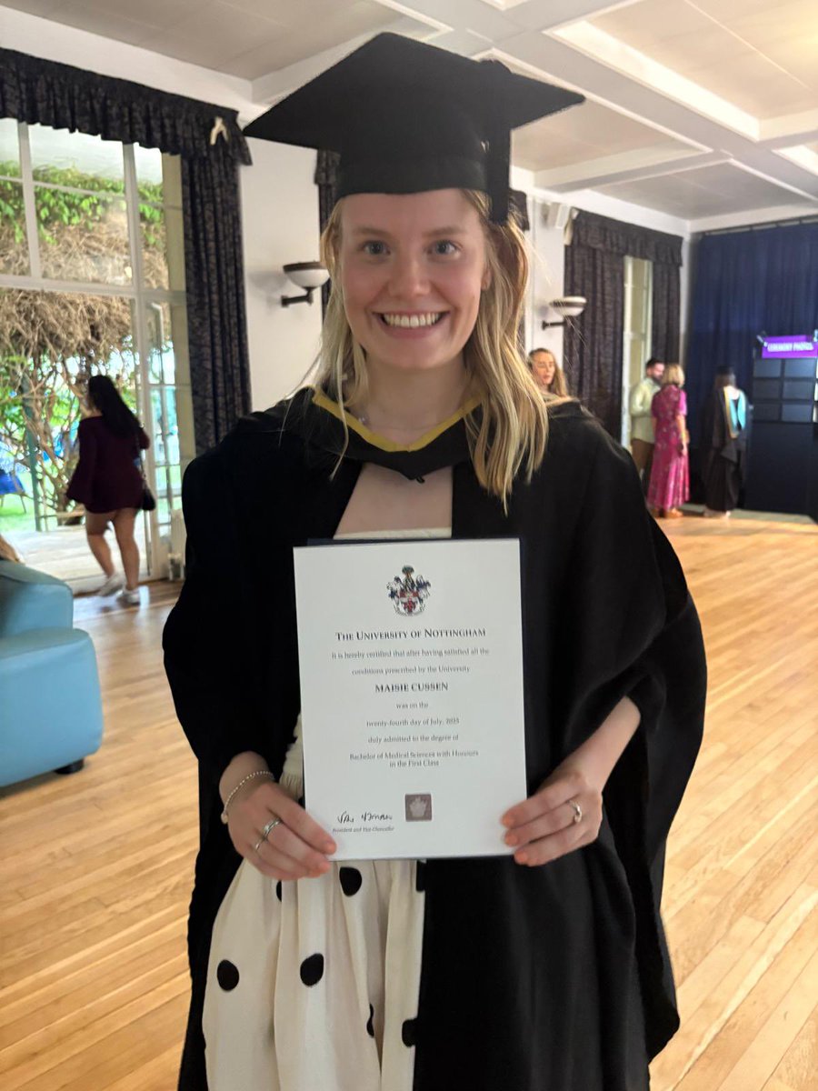 Congratulation Maisie. First class honours Batchelor of Medical Sciences. Only 2 more years and you will realise your dream of being a doctor! We are so proud of you. <a href="/NewHallSchool/">New Hall School</a> <a href="/NewHallScience/">Science Department</a>