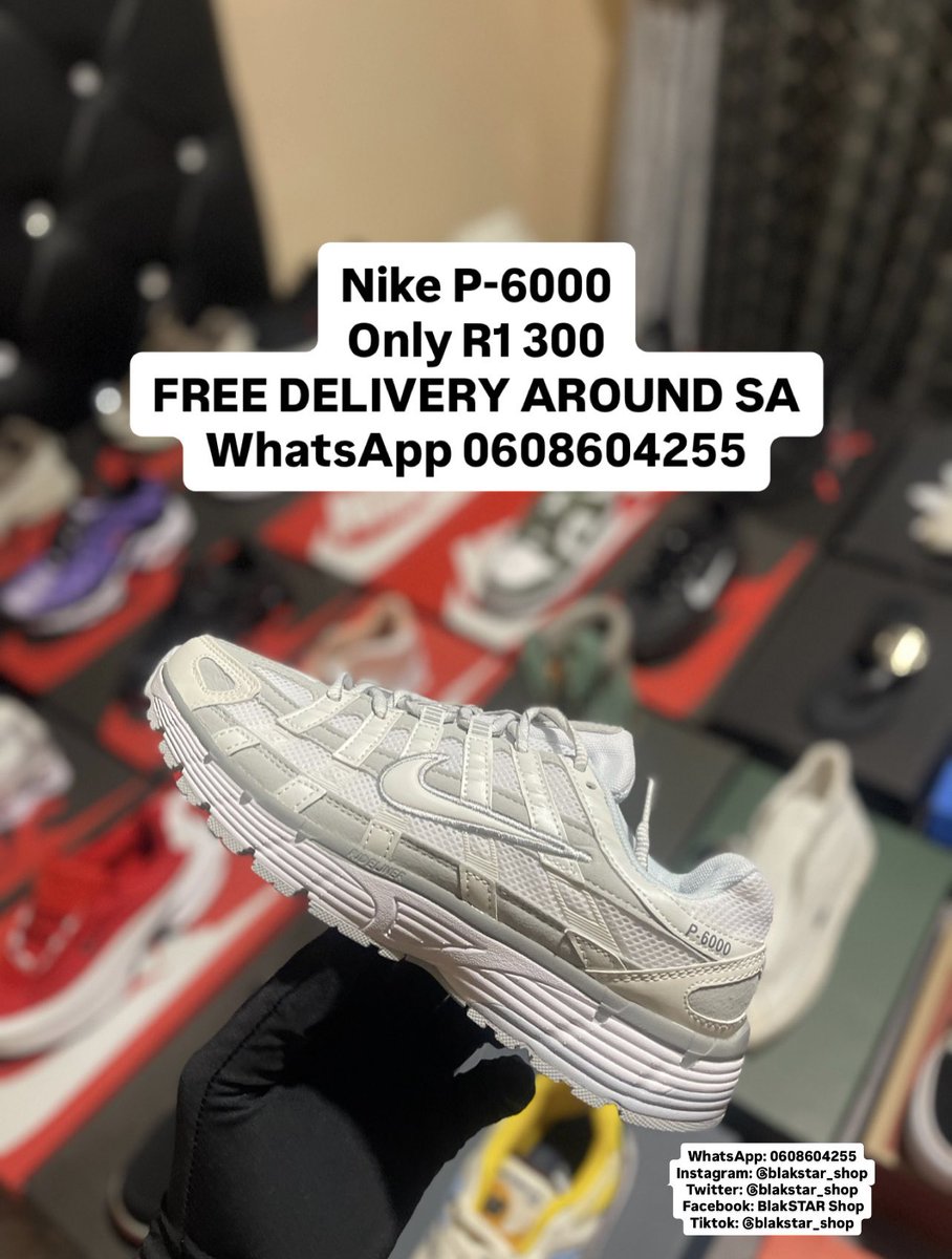 BlakSTAR_Shop's tweet image. 🥳⭐️👟SHOE OF THE DAY👟⭐️🥳

Niké P-6000
Only R1 300
FREE DELIVERY AROUND SA
WhatsApp 0608604255

COMES WITH FREE NIKÉ SOCKS🧦

Vodacom #youbelong makate #50yearsofaudacity #africanbank please call Me