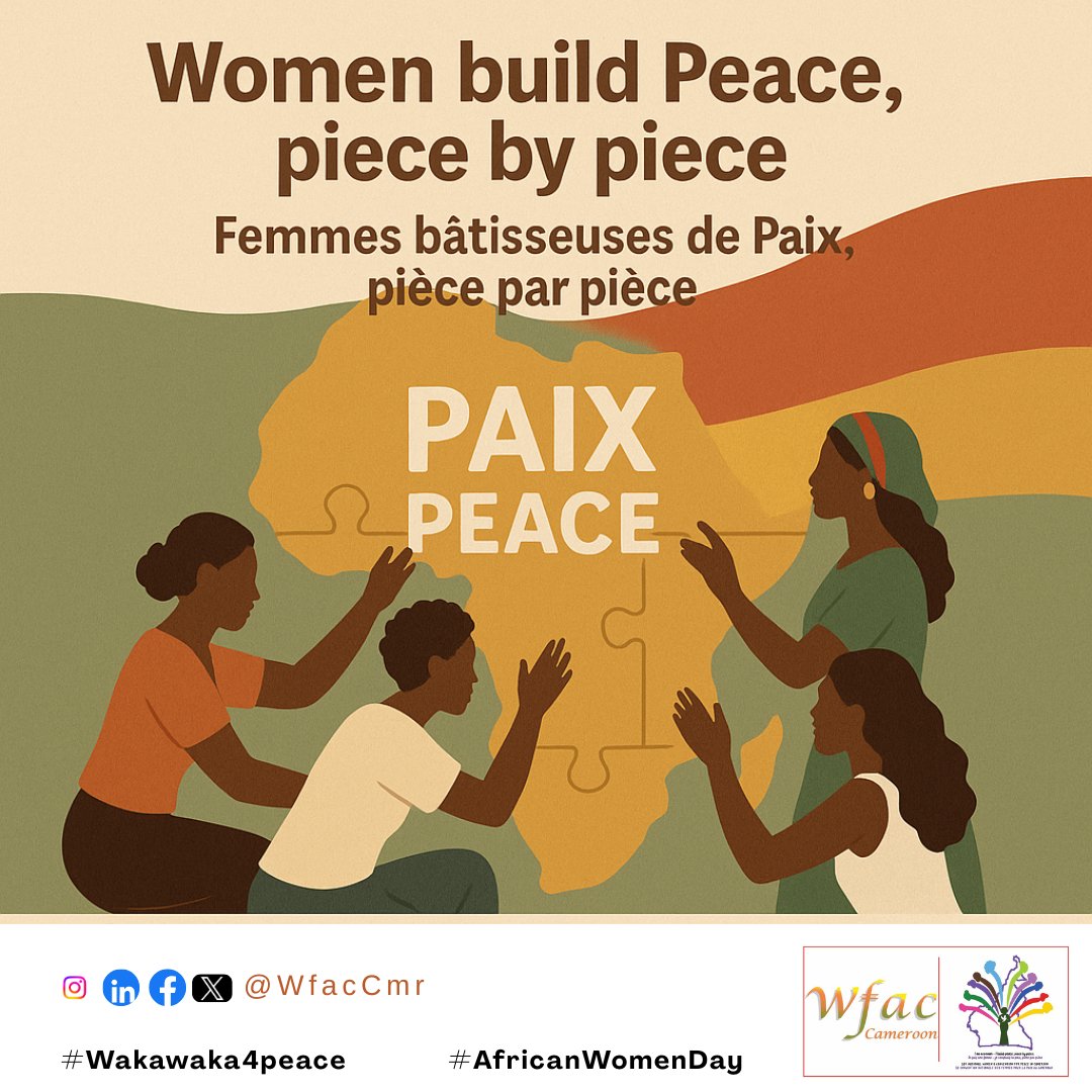 Today, 31st July, we celebrate the Pan-African Women's Day!

From the South-West to the streets of Buea — women &amp; girls are rising for peace.

We're marching. We're mobilised.
Because #PeaceBeginsWithMe.

This is our way of saying: #WakaWaka4Peace
#AfricanWomenDay