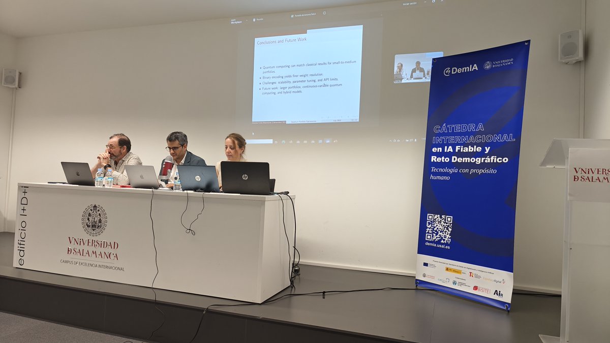 QETEL_'s tweet photo. ▶️ Hoy celebramos la sesión "Optimising investment portfolios using quantum computing"

Gracias a los profesores Antonio Falcó, Ana Belén Gil y Javier Parra, y al investigador Guillermo Rivas por participar 🤝

¡También a los asistentes presenciales y online! https://t.co/rA0F5ByXhE