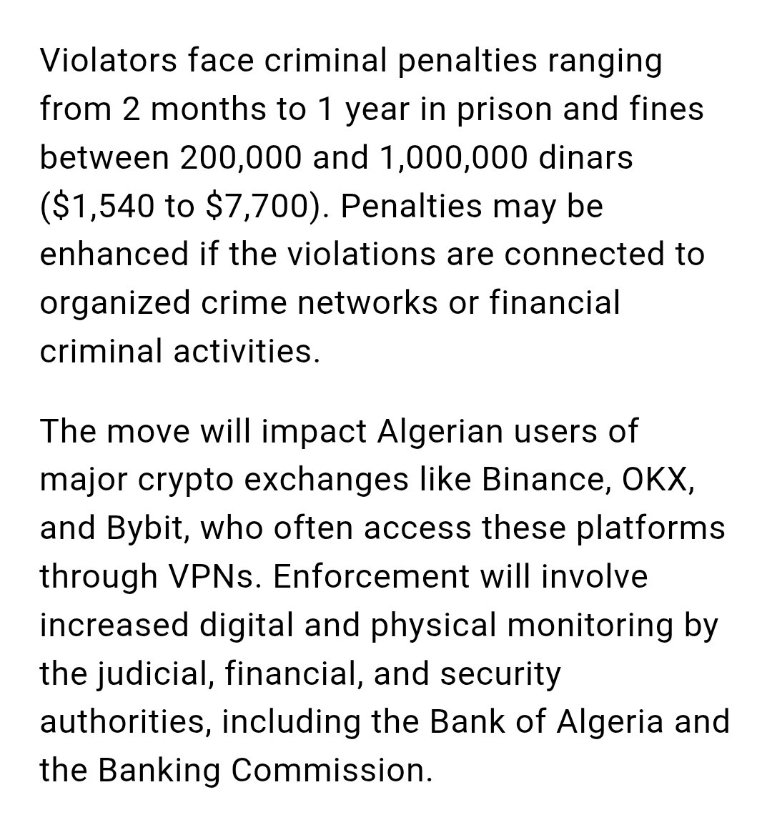 Possessing, using, selling, buying, and even promoting Bitcoin is now  illegal in Algeria