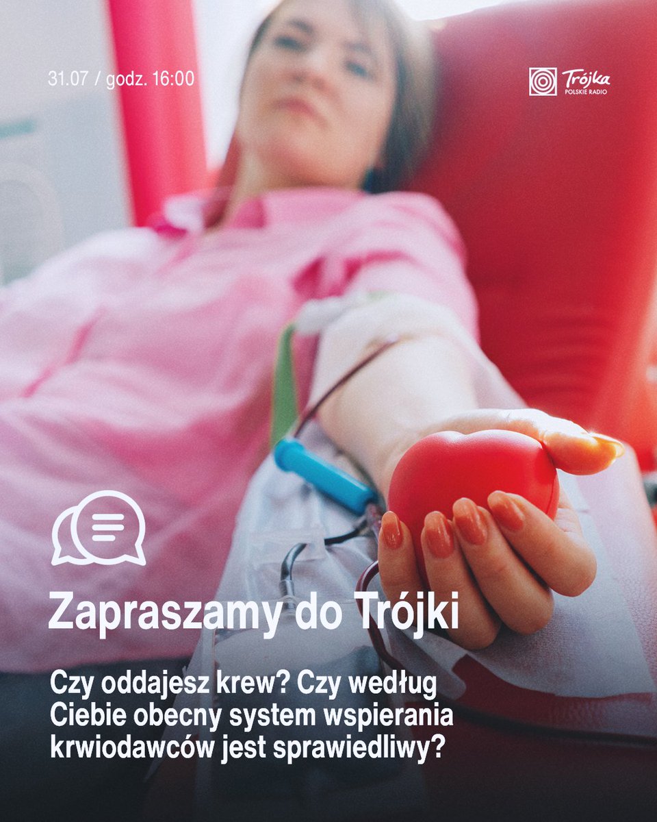 🎧 #ZapraszamyDoTrójki – od krwiodawców, którzy nie chcą czekolady, po tsunami na Bałtyku i epidemię alergii.

◻ W popołudniowym paśmie, na które od 16 zaprasza Michał Jędrkowiak, porozmawiamy o petycji krwiodawców, którzy nie chcą już symbolicznej czekolady. Co mogłoby ją