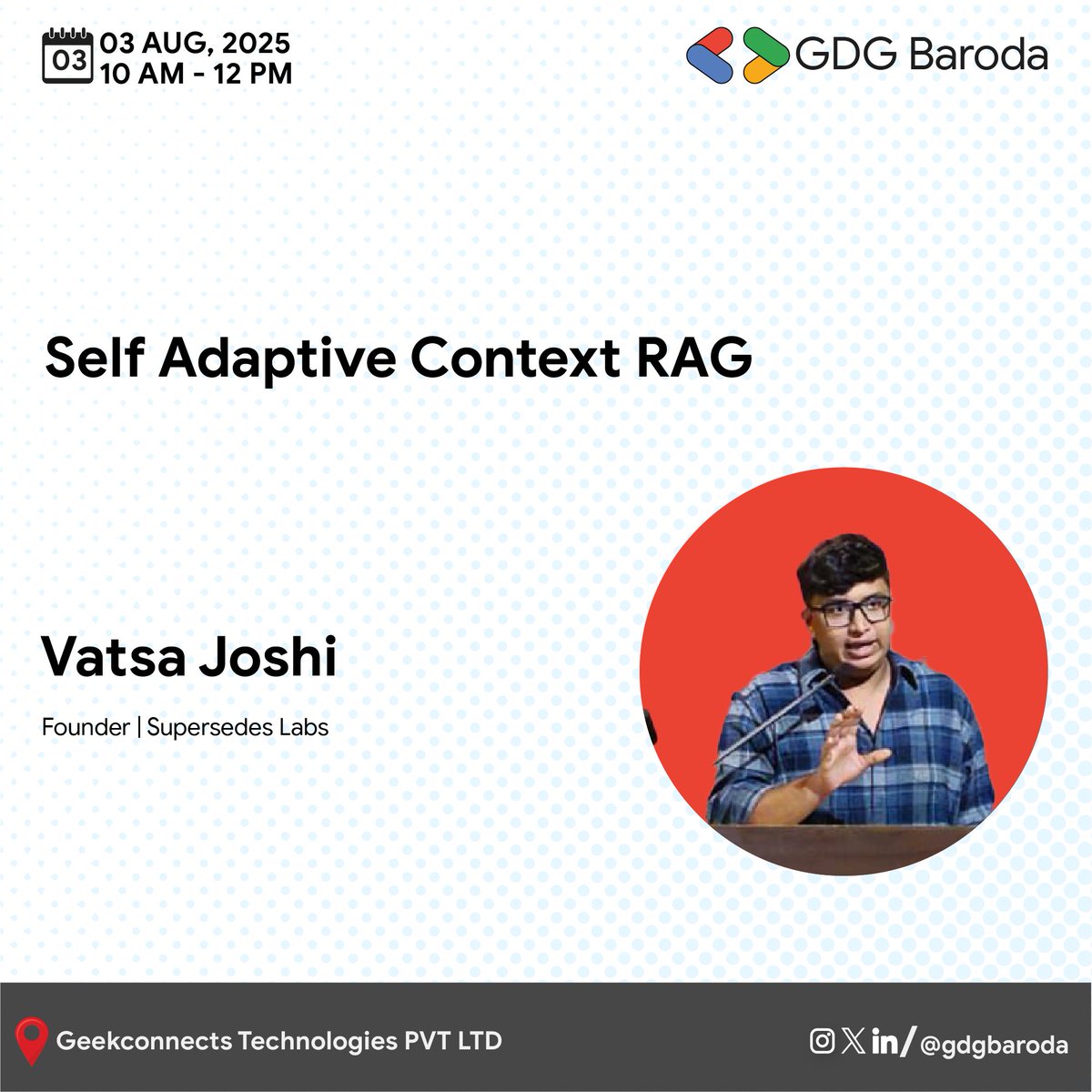 🚀 (Invite Only) Unlock the Future of AI with Self-Adaptive Context RAG!

 Join <a href="/Vatsa404/">Vatsa Joshi</a>  from Supersedes Labs as he unveils a dynamic framework that enhances LLMs through real-time data and self-correction. 🧠✨

🔗 RSVP: gdg.community.dev/e/m4v2s7/

#AI #GDGBaroda