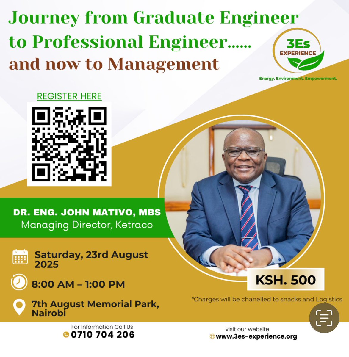 MativoMJohn's tweet photo. Appreciate @3esExperience for inviting me to speak and give tips to assist someone move from “Graduate Engineer” to “Professional Engineer” and to “Management, Strategy & Policy” level.
#ThreeLevels
Date: 23rd August 2025
Link: https://t.co/3GaFyjlLxQ https://t.co/fUrsGEDbMZ