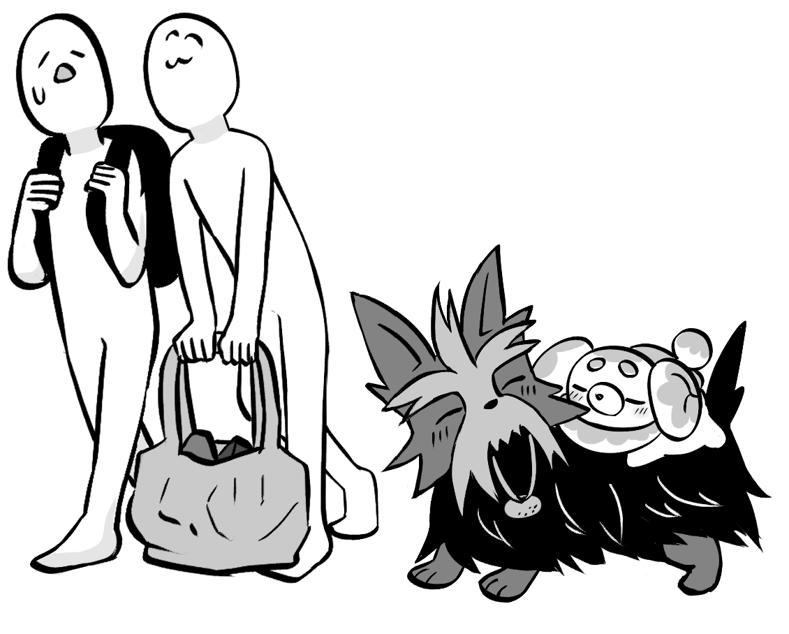 にっこにこハーデリアとすやすやもち 