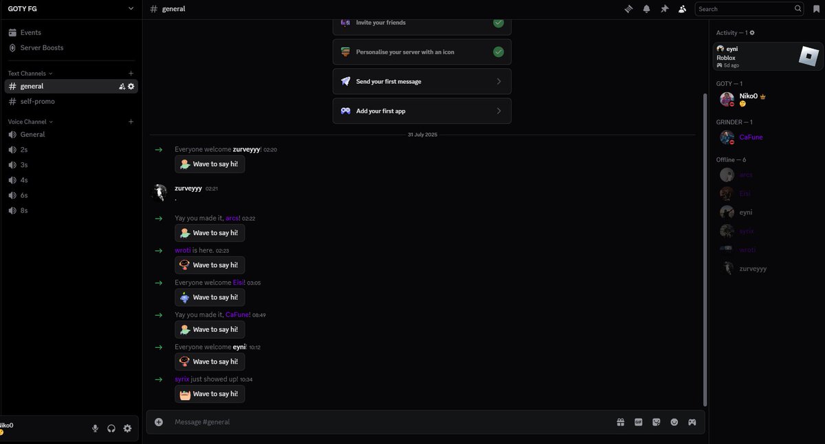 Opened a FG with <a href="/zurveyyy/">zurveyyy</a> and <a href="/eynifn_/">claim eyni</a>  

DM me or them for a inv we are basically gonna invite everyone as long as u are grinding